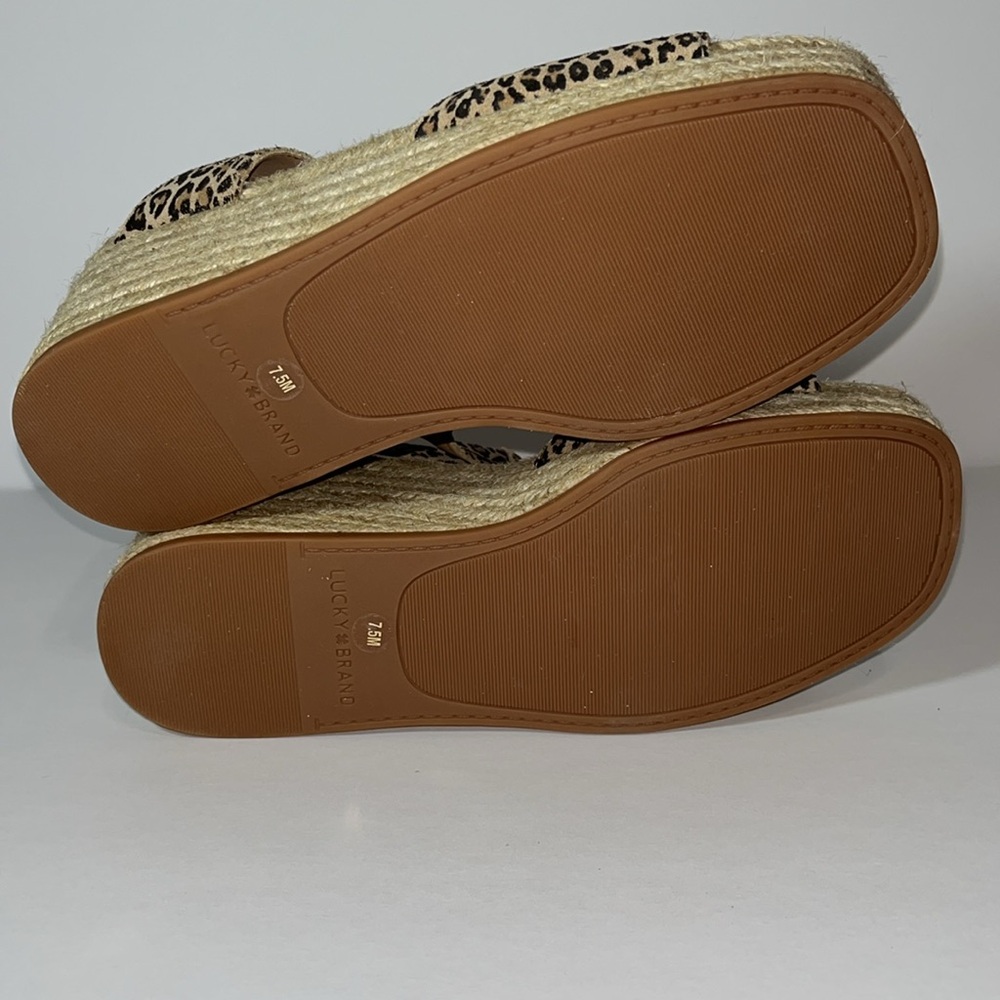 Lucky Brand • Valki Womens Leather Ankle Strap Wedge Sandals • Size 7.5 - Picture 6 of 6